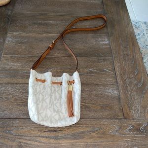 Michael Korrs Crossbody White and Brown